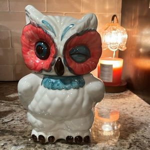 Anthropologie “A Real Hoot Canister” Winking Owl Cookie Jar